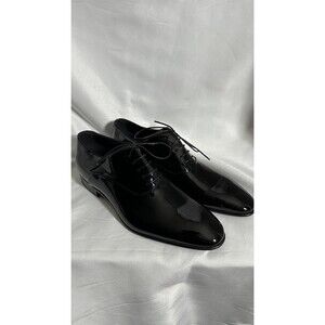 Hugo Boss Patent Leather Oxford Black Evening Shoes Size 7.5